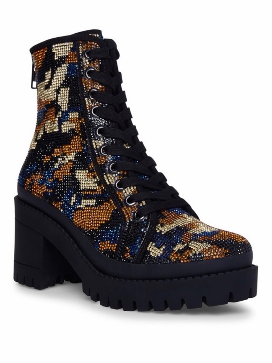 Steve Madden Shoes - Steve Madden Women's Multicolor Embellished Lace-Up Platform Ankle Boot